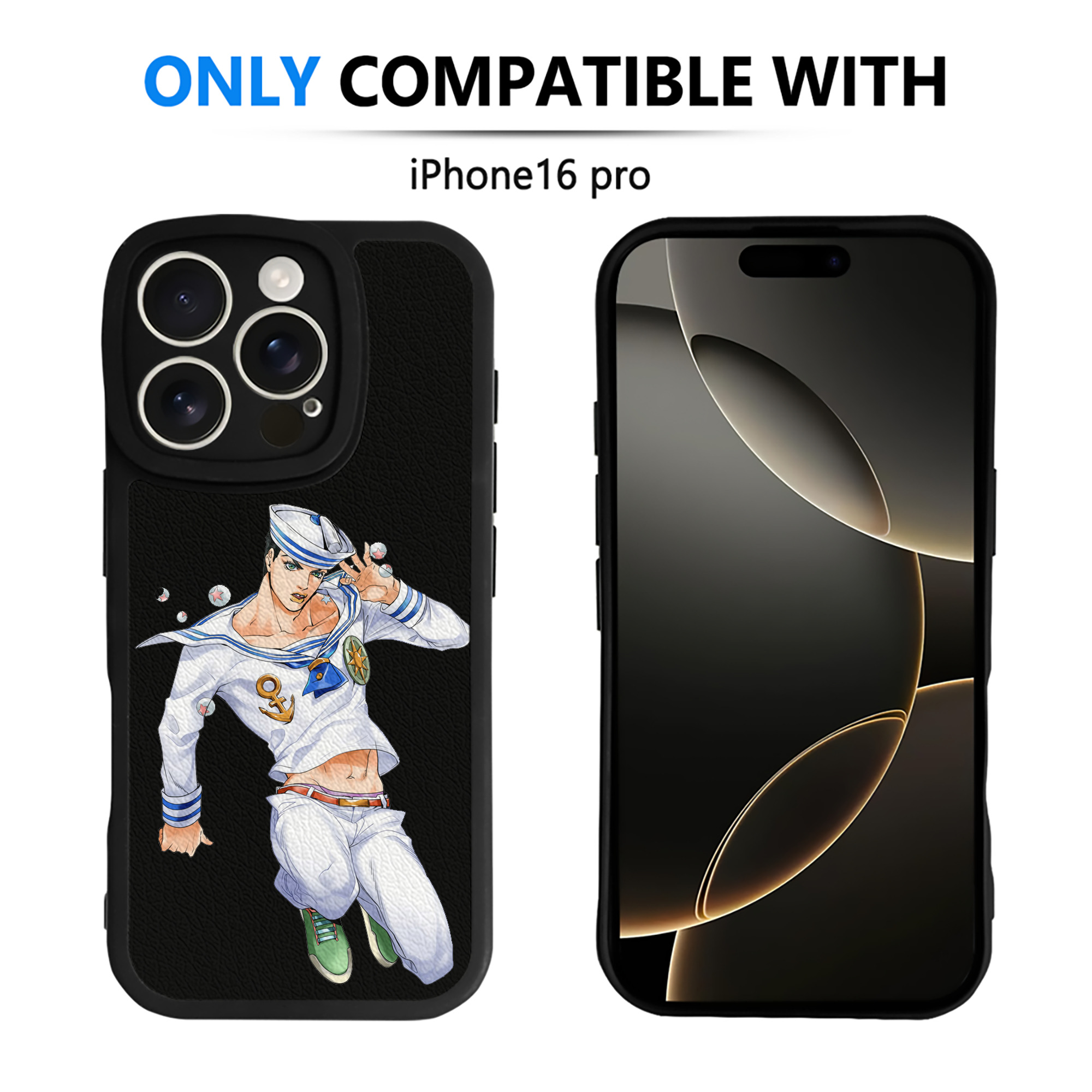 （画像用） ジョジョの奇妙な冒険 東方定助 JoJo's Bizarre Adventure Higashikata Josuke 【iPhone 16シリーズ対応】シリコンスマホケース（レザー調） 材質：シリコン
